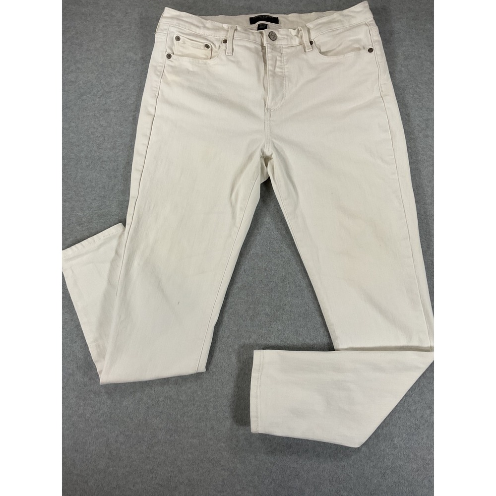 Banana Republic Skinny Jeans Womens 30/10 White Cream Mid Rise Stretch 2496